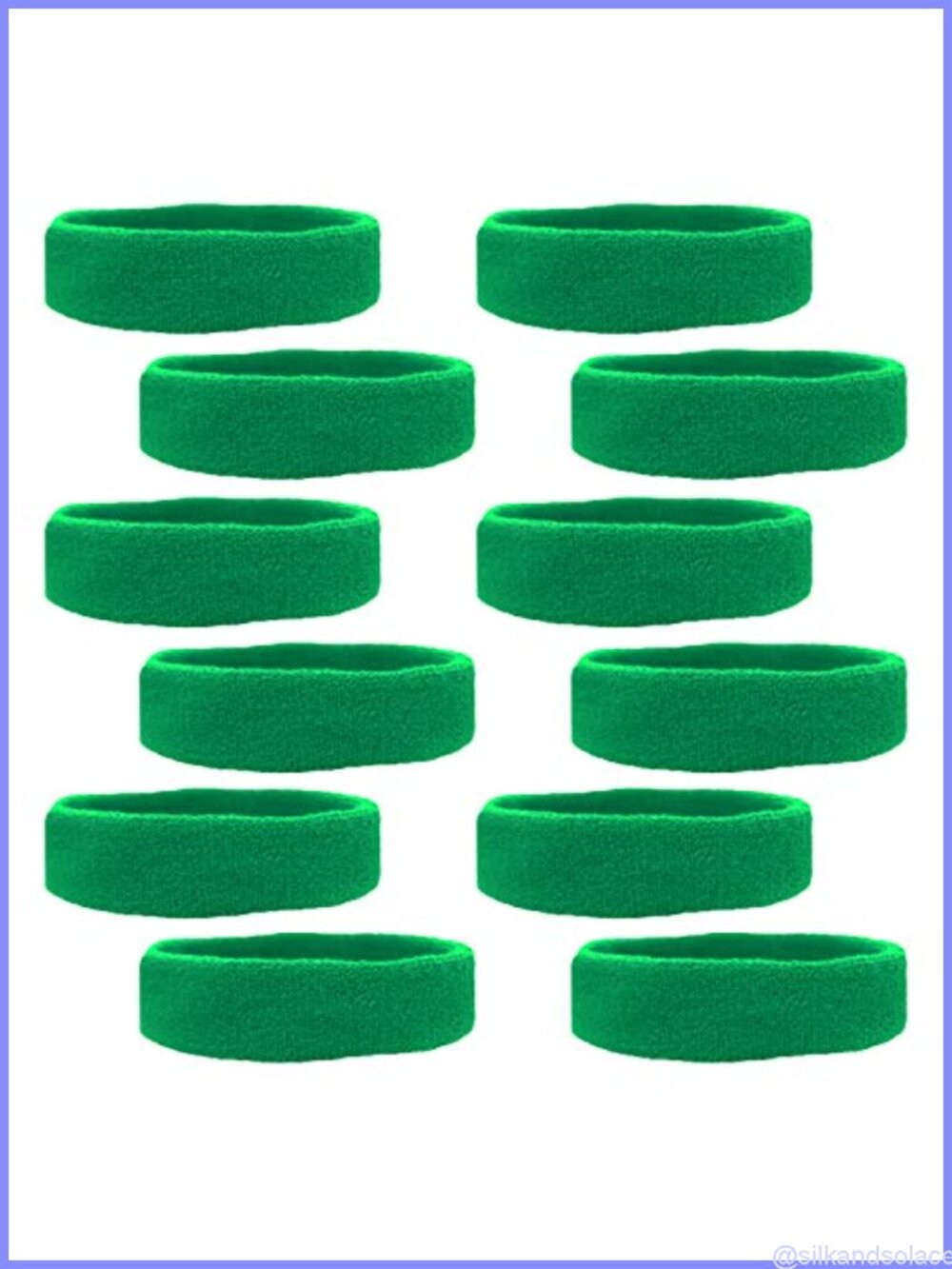 12 Pack Cotton Terry Cloth Sports Headbands Moisture Wicking Athletic Sweatbands